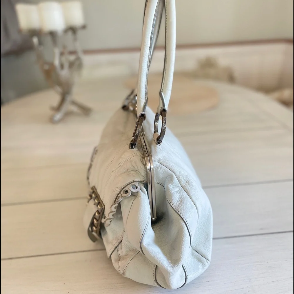Betsy Johnson Genuine Leather with Studded Buckles Front Pockets Shoulder Bag π₯ - Picture 4 of 17